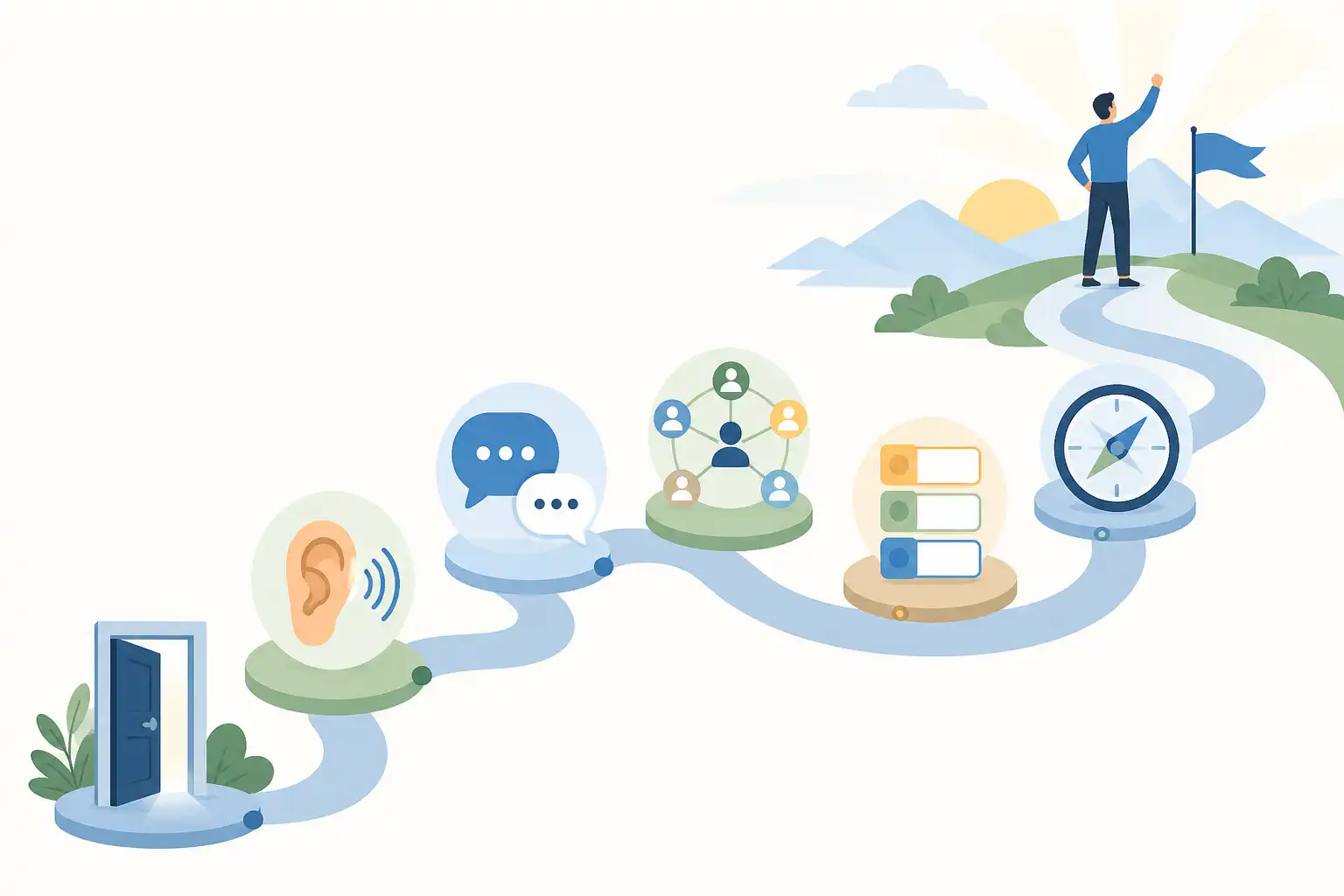 Infografik zu Die ersten 90 Tage im neuen Job: Erwartungen, Beziehungen und Prioritäten klären (KI-generiert)